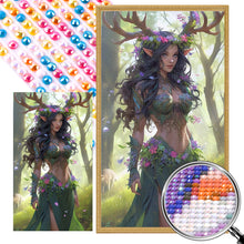 Load image into Gallery viewer, AB Diamond Painting - Full Round - Antler Girl in the Forest (40*70CM)