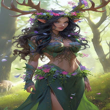 Load image into Gallery viewer, AB Diamond Painting - Full Round - Antler Girl in the Forest (40*70CM)