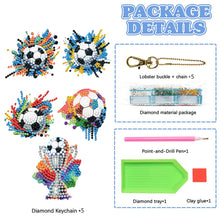 Load image into Gallery viewer, 5Pcs Acrylic Double Sided Football Cup Shoes Full Drill Keyring DIY Crafts Decor