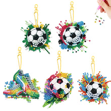 Load image into Gallery viewer, 5Pcs Acrylic Double Sided Football Cup Shoes Full Drill Keyring DIY Crafts Decor