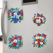 Load image into Gallery viewer, 6Pcs Independence Day Flag Tree Fridge Stickers Diamond Painting Fridge Magnet