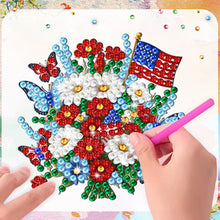 Load image into Gallery viewer, 6Pcs Independence Day Flag Tree Fridge Stickers Diamond Painting Fridge Magnet