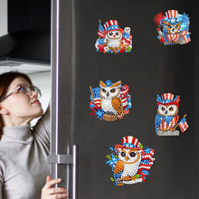 Load image into Gallery viewer, 6Pcs Independence Day Flag Tree Fridge Stickers Diamond Painting Fridge Magnet