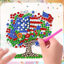 Load image into Gallery viewer, 6Pcs Independence Day Flag Tree Fridge Stickers Diamond Painting Fridge Magnet
