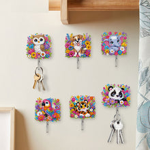 Load image into Gallery viewer, 6Pcs Acrylic Animal & Flower Diamond Art Craft Wall Hooks Diamond Painting Hooks