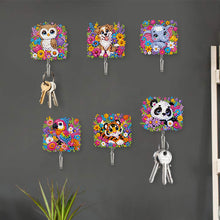 Load image into Gallery viewer, 6Pcs Acrylic Animal & Flower Diamond Art Craft Wall Hooks Diamond Painting Hooks