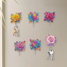 Load image into Gallery viewer, 6Pcs Acrylic Animal & Flower Diamond Art Craft Wall Hooks Diamond Painting Hooks