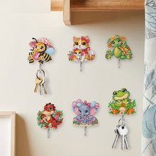 Load image into Gallery viewer, 6Pcs Acrylic Animal & Flower Diamond Art Craft Wall Hooks Diamond Painting Hooks