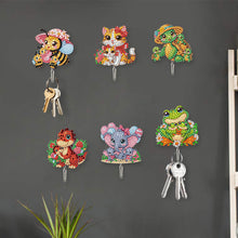 Load image into Gallery viewer, 6Pcs Acrylic Animal & Flower Diamond Art Craft Wall Hooks Diamond Painting Hooks