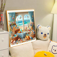 Load image into Gallery viewer, Diamond Painting - Full Round - Sea view outside the window in summer (40*40CM)