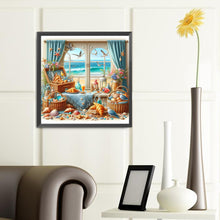 Load image into Gallery viewer, Diamond Painting - Full Round - Sea view outside the window in summer (40*40CM)