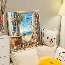 Load image into Gallery viewer, Diamond Painting - Full Round - Sea view outside the window in summer (40*40CM)
