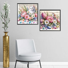 Load image into Gallery viewer, 2pcs AB Diamond Painting - Full Round - white cat lizard (40*40CM)
