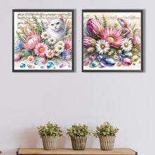 Load image into Gallery viewer, 2pcs AB Diamond Painting - Full Round - white cat lizard (40*40CM)