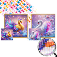 Load image into Gallery viewer, 2pcs AB Diamond Painting - Full Round - little yellow duck white swan (40*40CM)