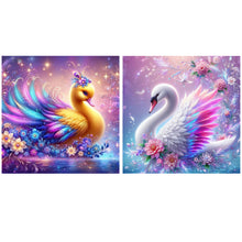 Load image into Gallery viewer, 2pcs AB Diamond Painting - Full Round - little yellow duck white swan (40*40CM)