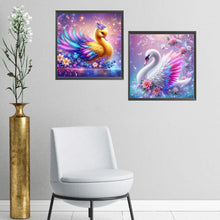 Load image into Gallery viewer, 2pcs AB Diamond Painting - Full Round - little yellow duck white swan (40*40CM)