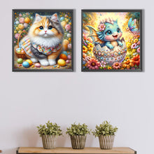 Load image into Gallery viewer, 2pcs AB Diamond Painting - Full Round - kitten dragon (40*40CM)