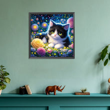 Load image into Gallery viewer, Diamond Painting - Full Round - Cats and fireflies (30*30CM)