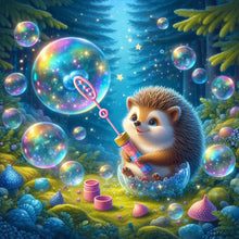 Load image into Gallery viewer, Diamond Painting - Full Round - Hedgehog blowing bubbles (30*30CM)