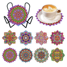 Load image into Gallery viewer, 8Pcs Acrylic Mandala DIY Diamond Art Coaster Diamond Dot Kits Art Craft Supplies