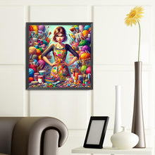 Load image into Gallery viewer, Diamond Painting - Full Round - Confident painting girl (40*40CM)