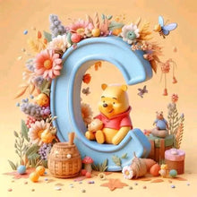 Load image into Gallery viewer, Diamond Painting - Full Round - Yellow Rose Butterfly Winnie the Pooh Letters (40*40CM)