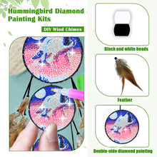 Load image into Gallery viewer, Wolf Feather Wind Chime 5D DIY Diamond Painting Dots Pendant for Home Wall Decor