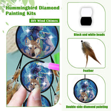 Load image into Gallery viewer, Wolf Feather Wind Chime 5D DIY Diamond Painting Dots Pendant for Home Wall Decor
