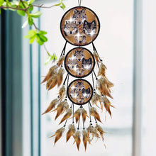 Load image into Gallery viewer, Wolf Feather Wind Chime 5D DIY Diamond Painting Dots Pendant for Home Wall Decor