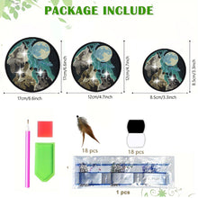 Load image into Gallery viewer, Wolf Feather Wind Chime 5D DIY Diamond Painting Dots Pendant for Home Wall Decor
