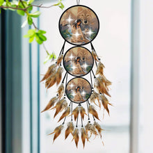 Load image into Gallery viewer, Wolf Feather Wind Chime 5D DIY Diamond Painting Dots Pendant for Home Wall Decor