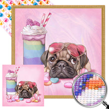 Load image into Gallery viewer, AB Diamond Painting - Full Round - pug and dessert (45*45CM)