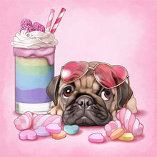 Load image into Gallery viewer, AB Diamond Painting - Full Round - pug and dessert (45*45CM)
