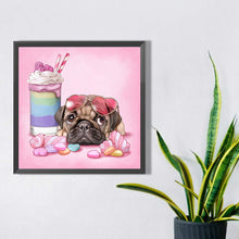 Load image into Gallery viewer, AB Diamond Painting - Full Round - pug and dessert (45*45CM)