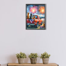 Load image into Gallery viewer, AB Diamond Painting - Full Square - Independence Day dog (40*40CM)
