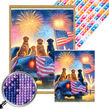 Load image into Gallery viewer, AB Diamond Painting - Full Square - Independence Day dog (40*40CM)