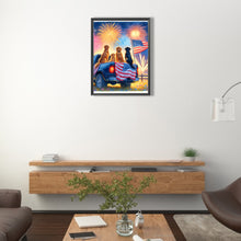 Load image into Gallery viewer, AB Diamond Painting - Full Square - Independence Day dog (40*40CM)