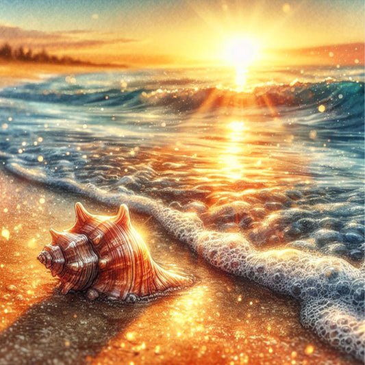 AB Diamond Painting - Full Round - Summer Beach¡¤Conch (40*40CM)