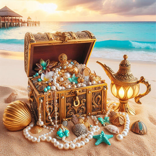 AB Diamond Painting - Full Round - Summer Beach¡¤Treasure Box (40*40CM)