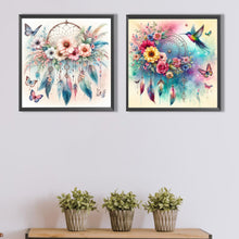 Load image into Gallery viewer, 2pcs AB Diamond Painting - Full Round - Butterfly Hummingbird Dream Catcher (40*40CM)
