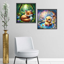 Load image into Gallery viewer, 2pcs AB Diamond Painting - Full Round - Fox little yellow duck (40*40CM)