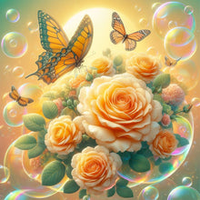 Load image into Gallery viewer, 2pcs AB Diamond Painting - Full Round - Champagne Rose Butterfly Poppy Poodle (40*40CM)