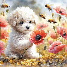 Load image into Gallery viewer, 2pcs AB Diamond Painting - Full Round - Champagne Rose Butterfly Poppy Poodle (40*40CM)