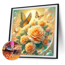 Load image into Gallery viewer, 2pcs AB Diamond Painting - Full Round - Champagne Rose Butterfly Poppy Poodle (40*40CM)