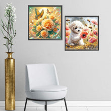 Load image into Gallery viewer, 2pcs AB Diamond Painting - Full Round - Champagne Rose Butterfly Poppy Poodle (40*40CM)