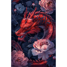 Load image into Gallery viewer, Diamond Painting - Full Round - Red flower dragon (40*60CM)