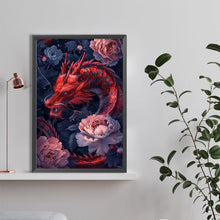 Load image into Gallery viewer, Diamond Painting - Full Round - Red flower dragon (40*60CM)