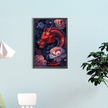 Load image into Gallery viewer, Diamond Painting - Full Round - Red flower dragon (40*60CM)