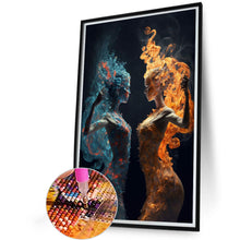 Load image into Gallery viewer, Diamond Painting - Full Round - Ice and fire silhouette (40*60CM)